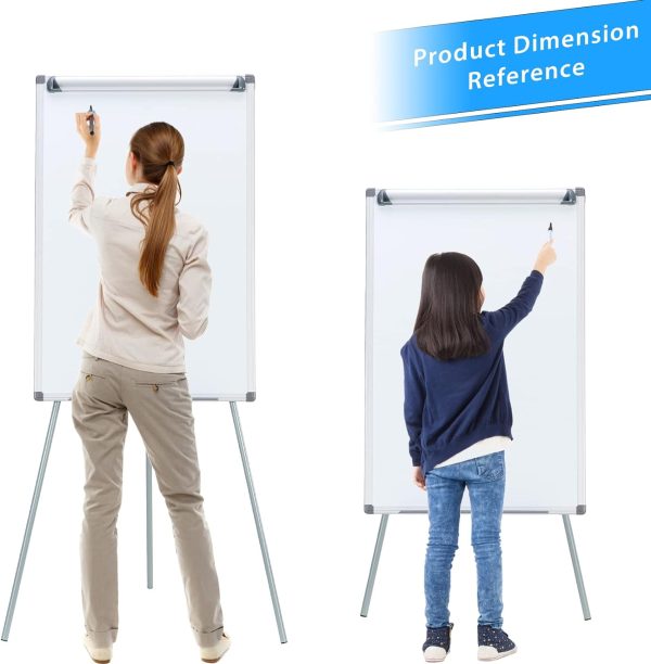 MAKELLO Flip Chart Easel Magnetic White Board with Stand for Office School Classroom Home Restaurant, Extended Display Arms, Adjustable Height, 36x24 in - Image 4
