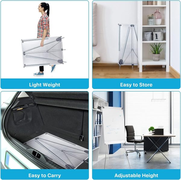MAKELLO Flip Chart Easel Magnetic White Board with Stand for Office School Classroom Home Restaurant, Extended Display Arms, Adjustable Height, 36x24 in - Image 5