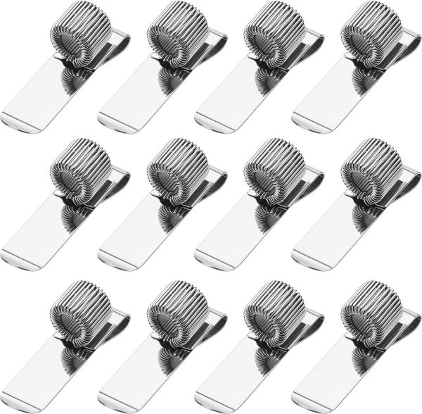 Outus 12 Pcs Metal Pen Clip Holder Loop Pen Pencil Holder Organizer Manganese Steel Pen Clip for Notebook and Clipboard in Home, Office, Pocket