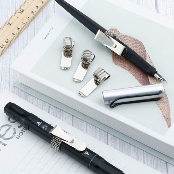 Outus 12 Pcs Metal Pen Clip Holder Loop Pen Pencil Holder Organizer Manganese Steel Pen Clip for Notebook and Clipboard in Home, Office, Pocket - Image 6