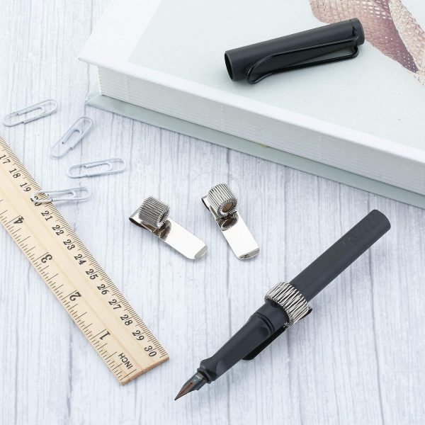 Outus 12 Pcs Metal Pen Clip Holder Loop Pen Pencil Holder Organizer Manganese Steel Pen Clip for Notebook and Clipboard in Home, Office, Pocket - Image 8