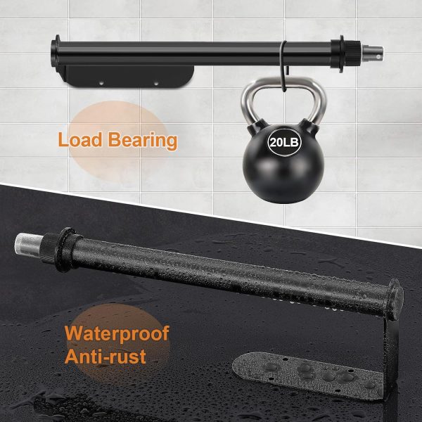 Paper Towel Holder with Spray Bottle, Under Cabinet Paper Towels Holders with Sprayer Inside Center, Hanging Wall Mount Papertowels Roller for Kitchen, Bathroom, Countertop, Cabinet - Black - Image 3