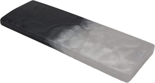 Resin Wrist Rest for Mechanical Keyboards with Ergonomic Support (White/Black, Compact)