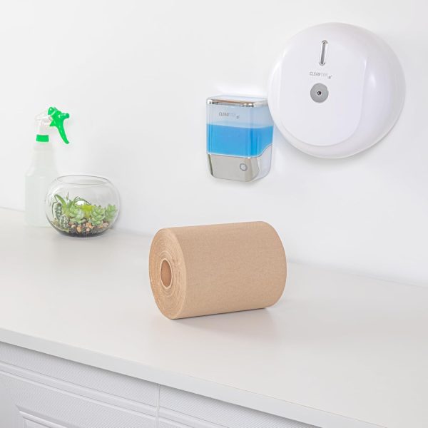 Restaurantware-Clean Tek Professional 600 Feet x 8 Inch Hardwound Paper Towel, 1 Bathroom Paper Towel Roll - Dispensers Sold Separately, 1 Ply, Kraft Paper Towel Roll, Embossed, Multi-Purpose - Image 6