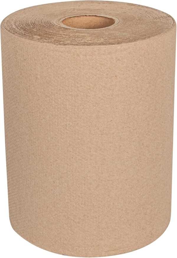 Restaurantware-Clean Tek Professional 600 Feet x 8 Inch Hardwound Paper Towel, 1 Bathroom Paper Towel Roll - Dispensers Sold Separately, 1 Ply, Kraft Paper Towel Roll, Embossed, Multi-Purpose - Image 9