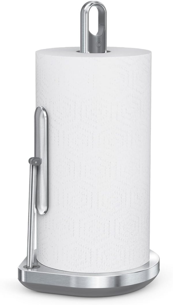 simplehuman Standing Paper Towel Holder with Spray Pump, Brushed Stainless Steel - Image 2