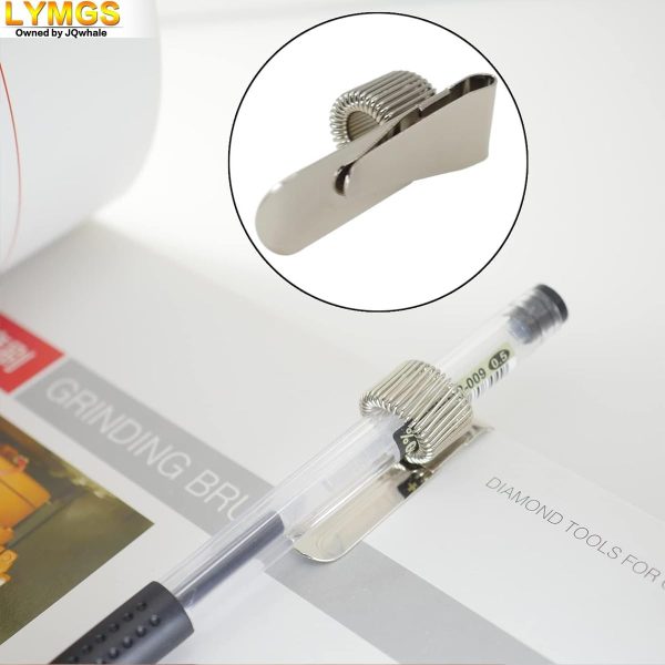 Universal Stainless Steel Pen Holder, Silver Matel Clip with Spring Fits for Clipboard Notebook, 3 Pack - Image 5