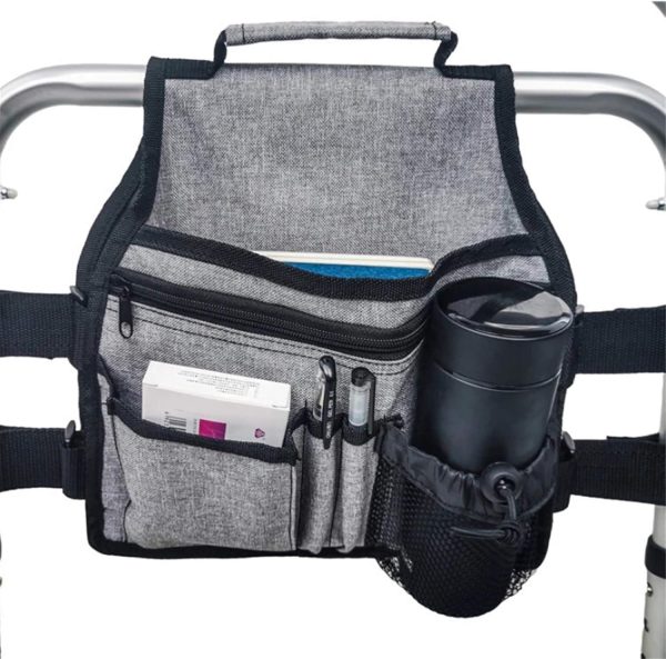 Wheelchair Accessories Bag Wheelchair Armrest Bag Elderly Secure Mobility Aid Wheelchair Accessories Storage Pouch Storage Bag Pouch Mobility Scooter, Walking Frame - Image 5