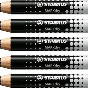 Whiteboard and Flipchart Markers - STABILO MARKdry - Pack of 5 - Black